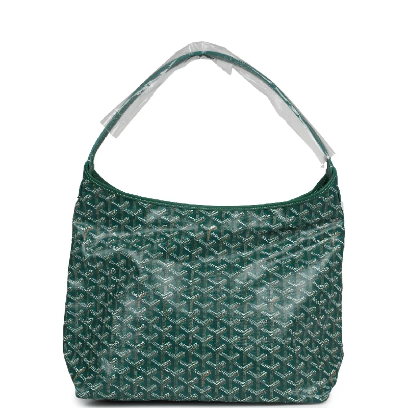 Goyard Goyardine Green Boheme Hobo Bag Palladium Hardware