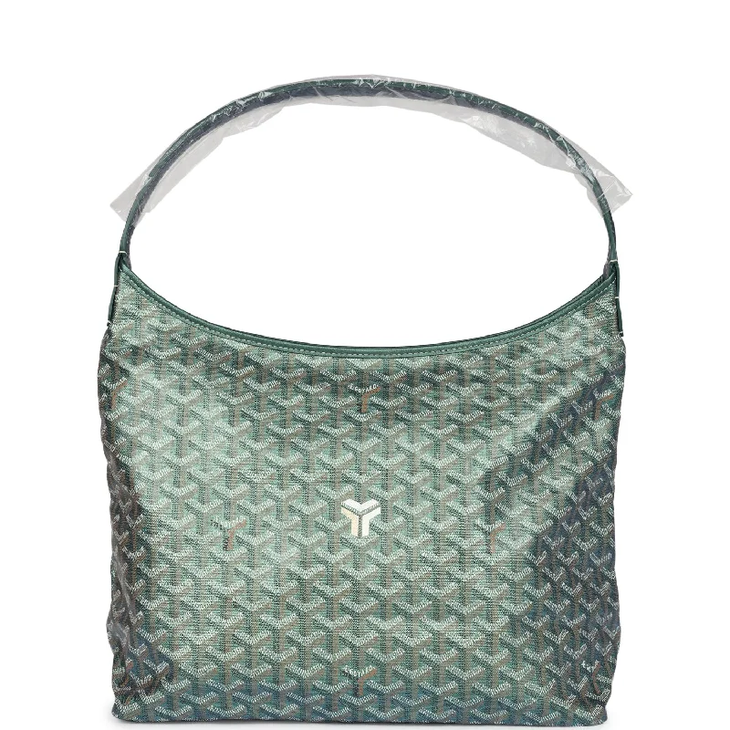 Goyard Goyardine Pearly Green Boheme PM Hobo Bag Palladium Hardware