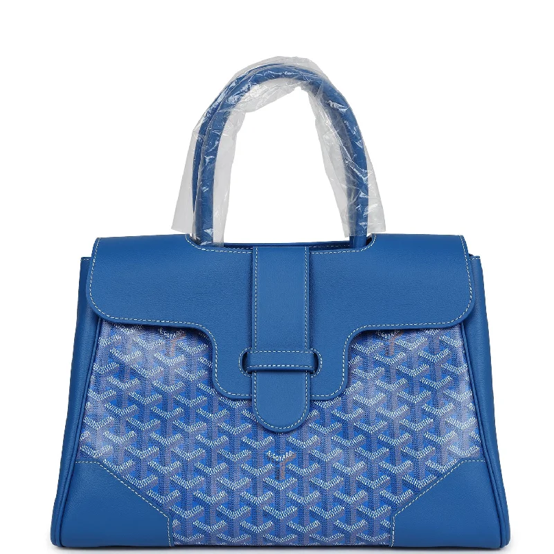 Goyard Saigon Tote Sky Blue Goyardine Canvas Palladium Hardware