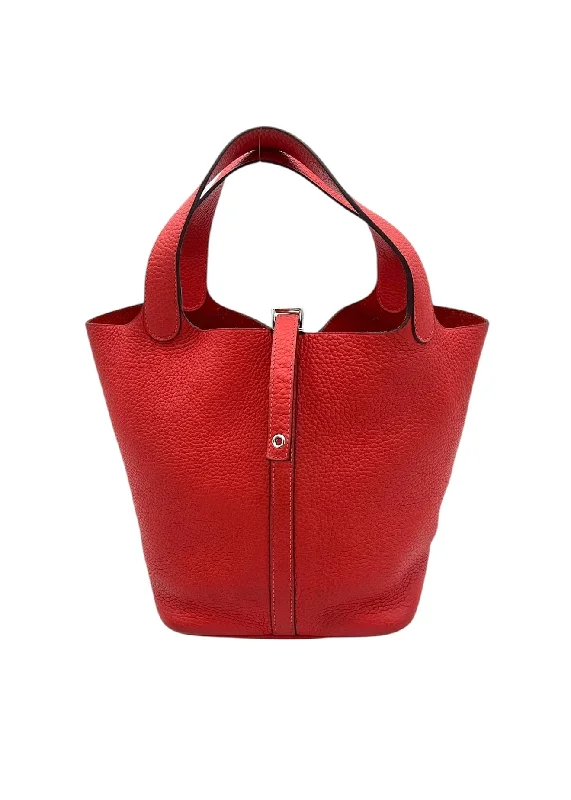 Hermes Picotin 18 Rouge Casaque Clemence PHW #R SKC1907