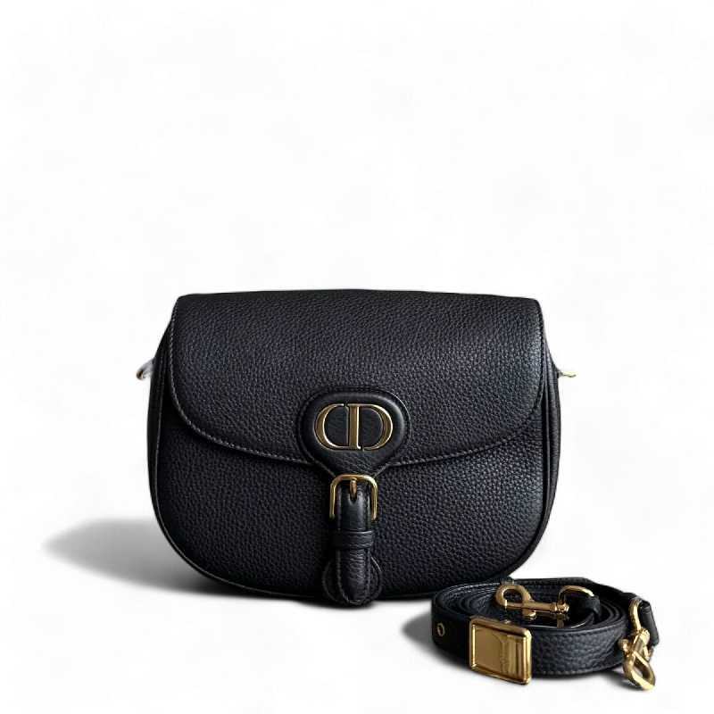 Dior Bobby Medium - Grained Calfskin Black Gold Hardware