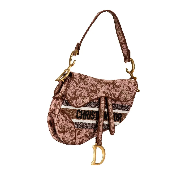 Dior Canvas Embroidered Brocart Saddle Bag (iyq68f)