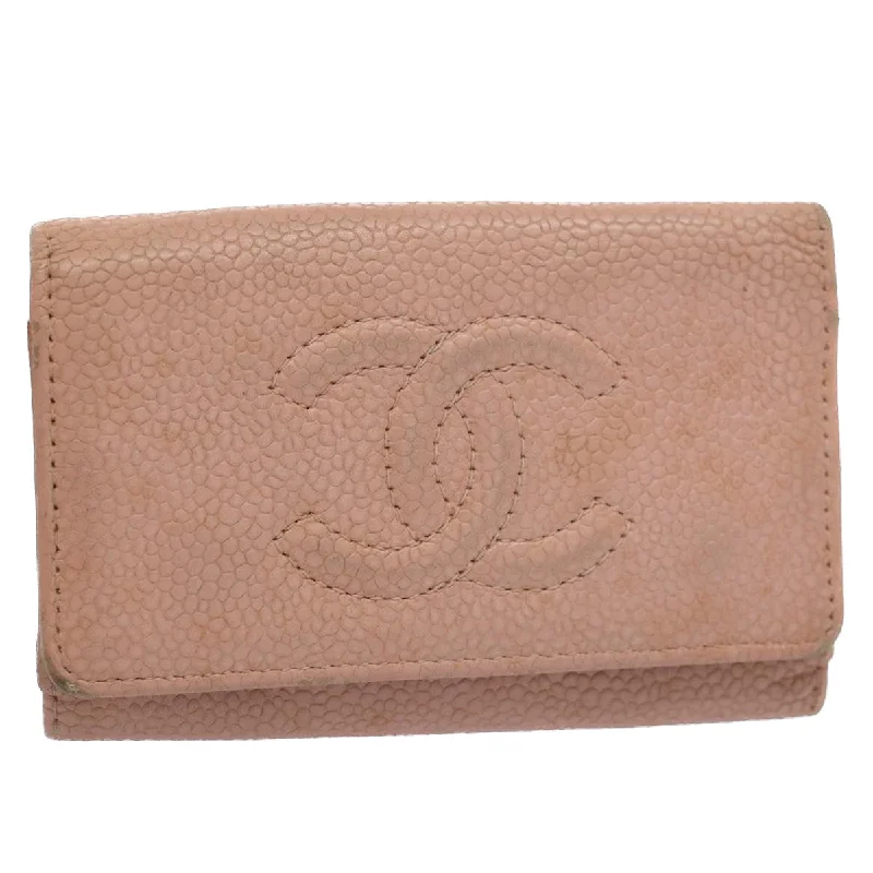 CHANEL Key Case Caviar Skin Pink CC  bs9325