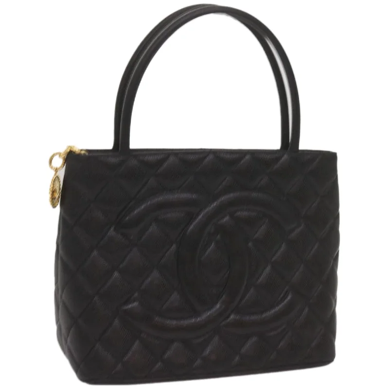 CHANEL Standard Tote Bag Caviar Skin Black CC  67624SA