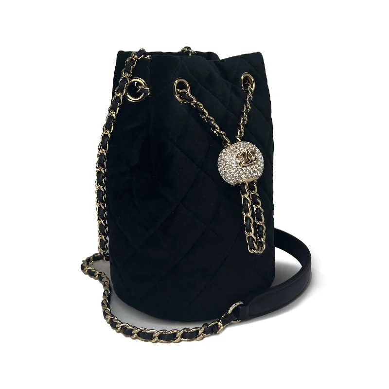 Chanel velvet pearl crush mini drawstring bag