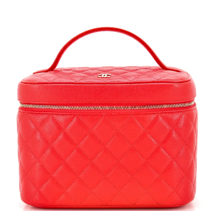 Classic Vanity Case Quilted Caviar Medium