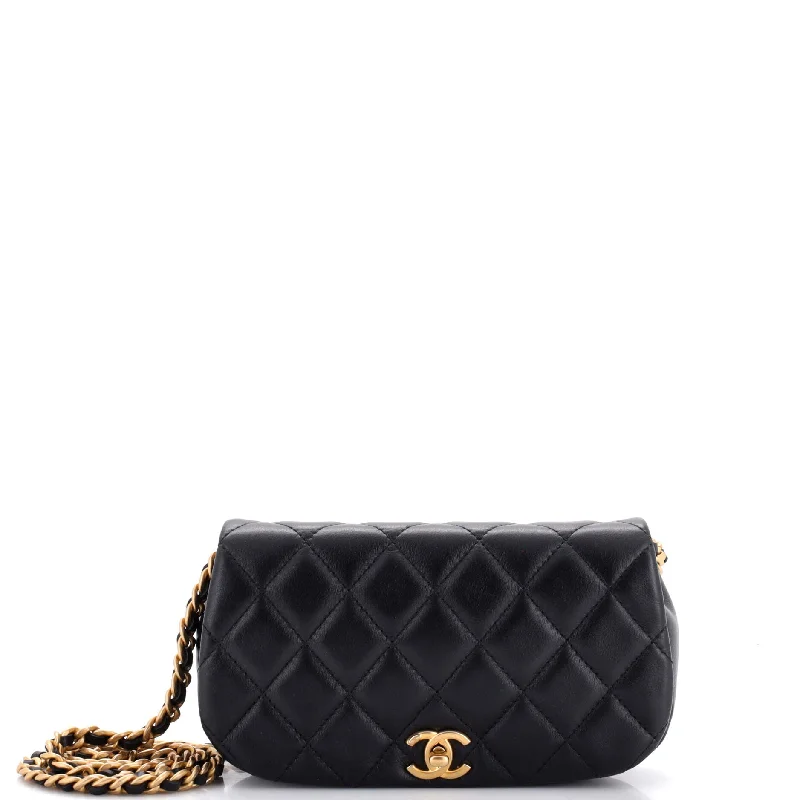 Coco Mail Clutch with Chain Quilted Calfskin